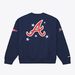 Atlanta Braves Women's Pep Rally Sweatshirt - Navy | Mitchell & Ness