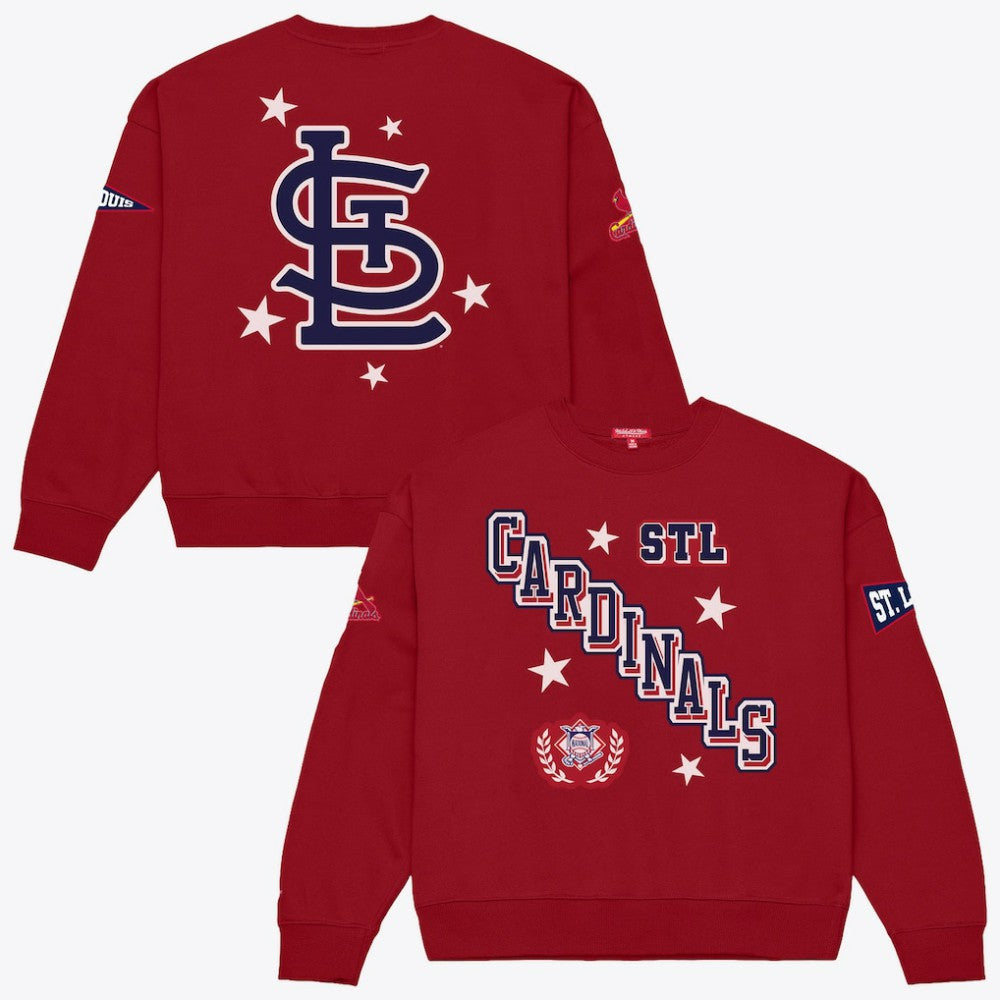 St. Louis Cardinals Women's Pep Rally Sweatshirt - Red | Mitchell & Ness