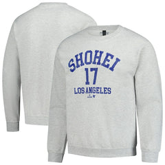 Shohei Ohtani MLBPA BreakingT Unisex Player Name & Number Sweatshirt - Heather Gray