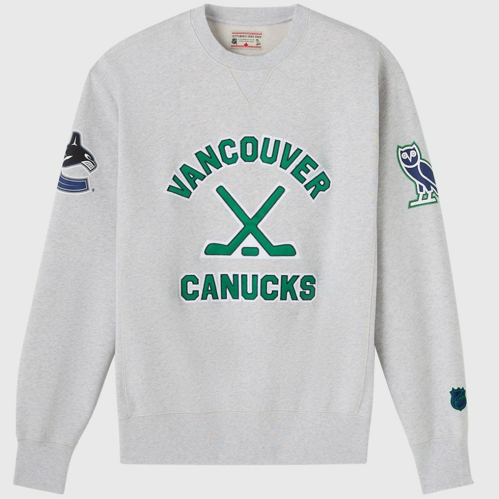 Vancouver Canucks OVO x NHL Fleece Sweatshirt Heather Gray