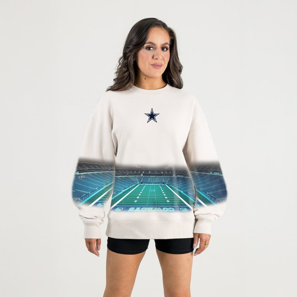 Dallas Cowboys Gameday Couture Women's Power Move Stadium Premium Drop Shoulder Sweatshirt - Natural on sale