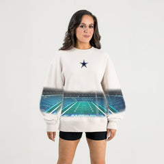 Dallas Cowboys Gameday Couture Women's Power Move Stadium Premium Drop Shoulder Sweatshirt - Natural on sale