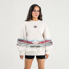 Kansas City Chiefs Gameday Couture Women's Power Move Stadium Premium Drop Shoulder Sweatshirt - Natural discount