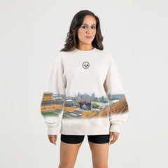 Pittsburgh Steelers Gameday Couture Women's Power Move Stadium Premium Drop Shoulder Sweatshirt - Natural outlet