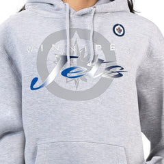Winnipeg Jets G-III 4Her by Carl Banks Women's Shadow Logo Fleece Hoodie Gray