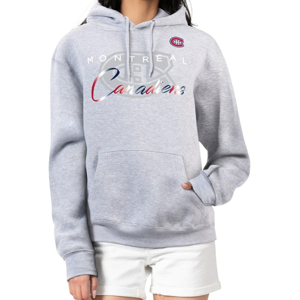 Montreal Canadiens G-III 4Her by Carl Banks Women's Shadow Logo Fleece Hoodie Gray