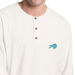 Buffalo Bills Margaritaville Island Reserve Long Sleeve Slub Henley Shirt - White/Light Blue discount