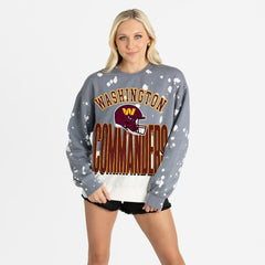 Washington Commanders Gameday Couture Women's Arch Rivals Faded Wash Sweatshirt - Gray online