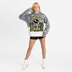 Pittsburgh Steelers Gameday Couture Women's Arch Rivals Faded Wash Sweatshirt - Gray cheap