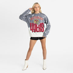 San Francisco 49ers Gameday Couture Women's Arch Rivals Faded Wash Sweatshirt - Gray for sale