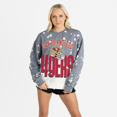 San Francisco 49ers Gameday Couture Women's Arch Rivals Faded Wash Sweatshirt - Gray for sale