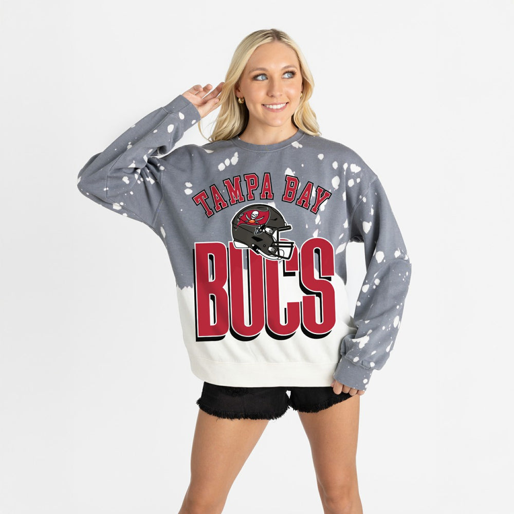 Tampa Bay Buccaneers Gameday Couture Women's Arch Rivals Faded Wash Sweatshirt - Gray sale