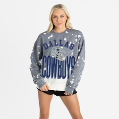 Dallas Cowboys Gameday Couture Women's Arch Rivals Faded Wash Sweatshirt - Gray cheap