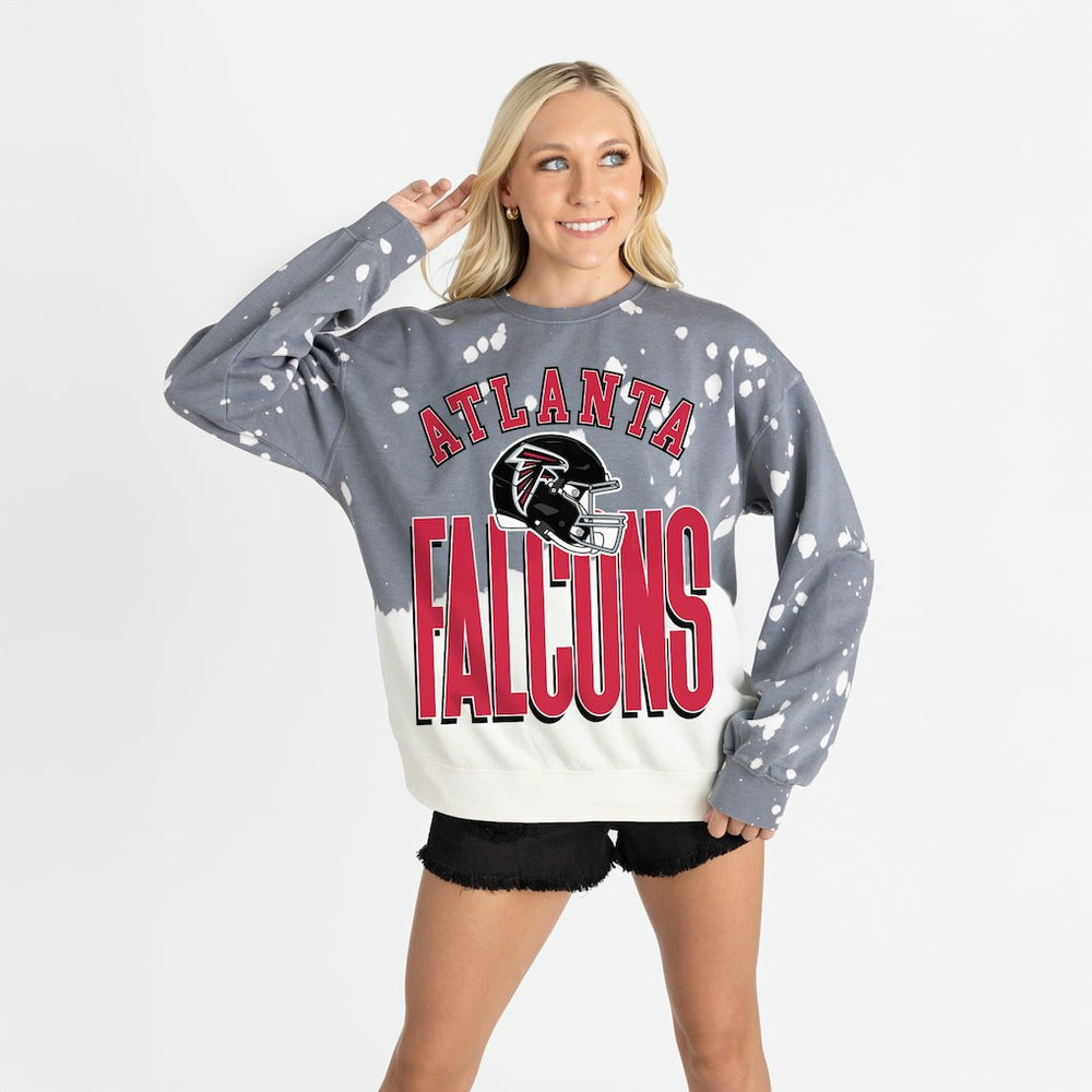 Atlanta Falcons Gameday Couture Women's Arch Rivals Faded Wash Sweatshirt - Gray for sale