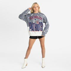 New England Patriots Gameday Couture Women's Arch Rivals Faded Wash Sweatshirt - Gray for sale
