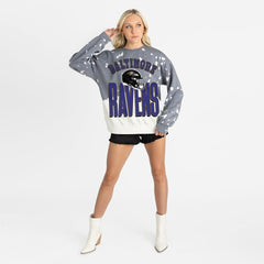 Baltimore Ravens Gameday Couture Women's Arch Rivals Faded Wash Sweatshirt - Gray cheap