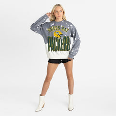 Green Bay Packers Gameday Couture Women's Arch Rivals Faded Wash Sweatshirt - Gray on sale