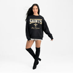 New Orleans Saints Gameday Couture Women's Powerhouse Play Premium Fleece Sweatshirt - Black discount