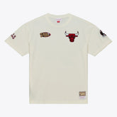 Chicago Bulls Hardwood Classics Chainstitch Premium T-Shirt sale - Cream | Mitchell & Ness online