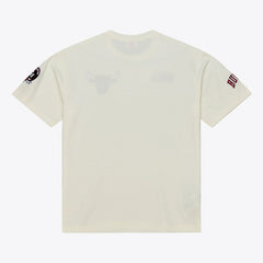 Chicago Bulls Hardwood Classics Chainstitch Premium T-Shirt sale - Cream | Mitchell & Ness online