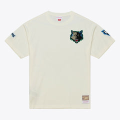 Minnesota Timberwolves Hardwood Classics Chainstitch Premium T-Shirt - Cream | Mitchell & Ness sale