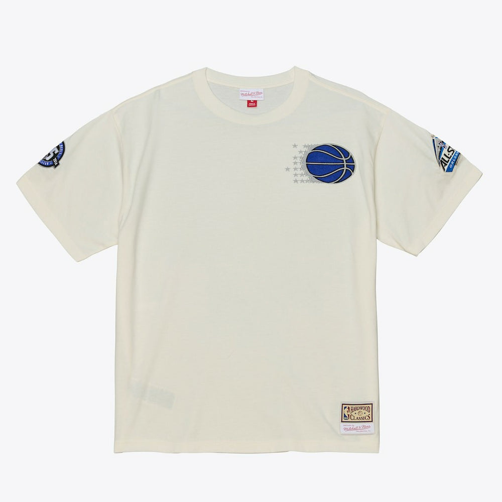 Orlando Magic Hardwood Classics Chainstitch Premium T-Shirt - Cream | Mitchell & Ness sale