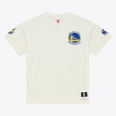 Golden State Warriors Hardwood Classics Chainstitch Premium T-Shirt sale - Cream | Mitchell & Ness cheap