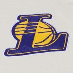 Los Angeles Lakers Hardwood Classics Chainstitch Premium T-Shirt - Cream | Mitchell & Ness discount