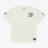 Oklahoma City Thunder Hardwood Classics Chainstitch Premium T-Shirt - Cream | Mitchell & Ness discount