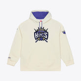 Sacramento Kings Hardwood Classics Chainstitch Premium Fleece Hoodie - Cream | Mitchell & Ness discount