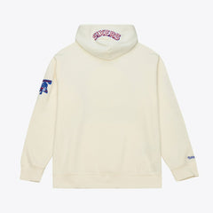 Philadelphia 76ers Hardwood Classics Chainstitch Premium Fleece Hoodie - Cream | Mitchell & Ness for sale