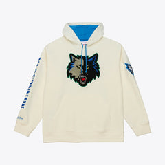 Minnesota Timberwolves Hardwood Classics Chainstitch Premium Fleece Hoodie - Cream | Mitchell & Ness cheap