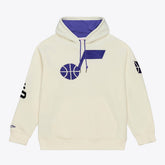 Utah Jazz Hardwood Classics Chainstitch Premium Fleece Hoodie - Cream | Mitchell & Ness outlet