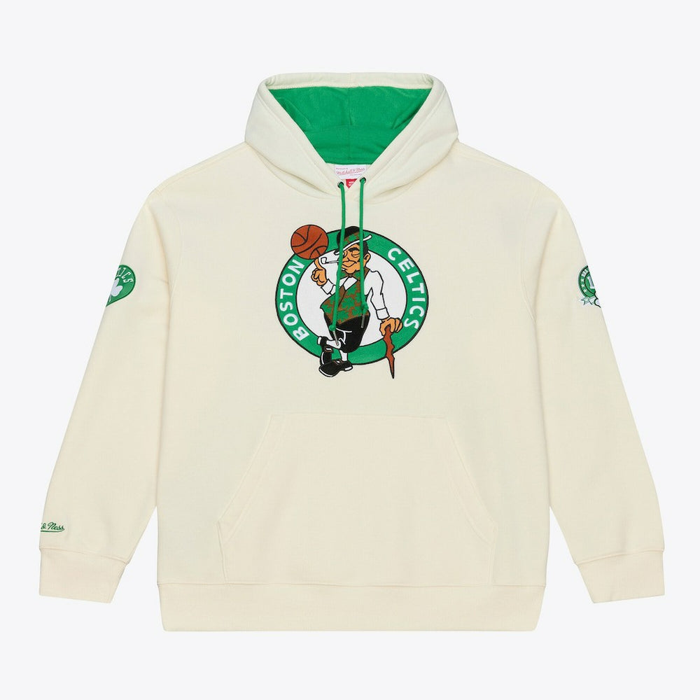 Boston Celtics Hardwood Classics Chainstitch Premium Fleece Hoodie - Cream | Mitchell & Ness online