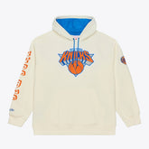 New York Knicks Hardwood Classics Chainstitch Premium Fleece Hoodie - Cream | Mitchell & Ness cheap