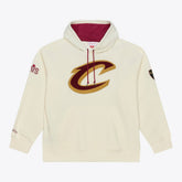 Cleveland Cavaliers Hardwood Classics Chainstitch Premium Fleece Hoodie sale - Cream | Mitchell & Ness for sale