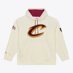 Cleveland Cavaliers Hardwood Classics Chainstitch Premium Fleece Hoodie sale - Cream | Mitchell & Ness for sale