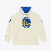 Golden State Warriors Hardwood Classics Chainstitch Premium Fleece Hoodie sale - Cream | Mitchell & Ness on sale