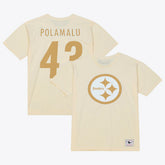 Troy Polamalu Pittsburgh Steelers Sandman Name & Number T-Shirt - Cream sale