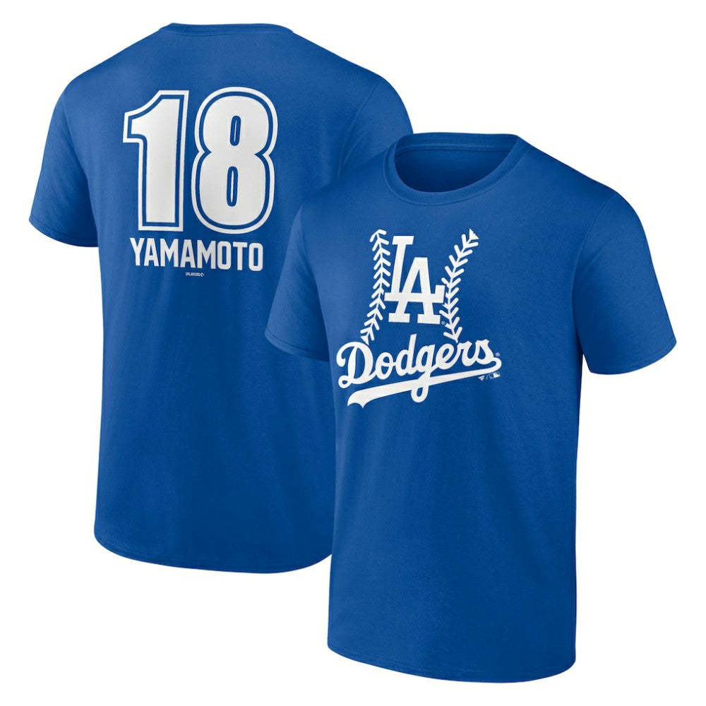 Yoshinobu Yamamoto Los Angeles Dodgers Fastball Player Name & Number T-Shirt - Royal
