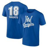 Yoshinobu Yamamoto Los Angeles Dodgers Fastball Player Name & Number T-Shirt - Royal