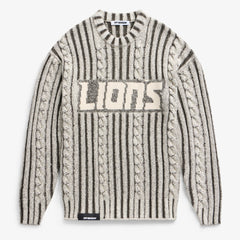 Detroit Lions Off Season x NFL Unisex Cable Knit Sweater - Cream/Gray cheap