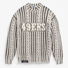 San Francisco 49ers Off Season x NFL Unisex Cable Knit Sweater - Cream/Gray on sale