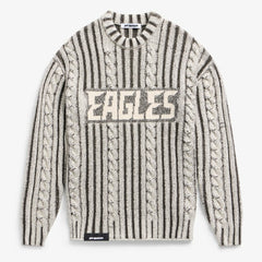Philadelphia Eagles Off Season x NFL Unisex Cable Knit Sweater - Cream/Gray sale