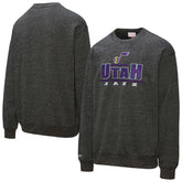 Utah Jazz Throw It Back Fleece Sweatshirt - Black | Mitchell & Ness cheap