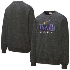 Utah Jazz Throw It Back Fleece Sweatshirt - Black | Mitchell & Ness cheap