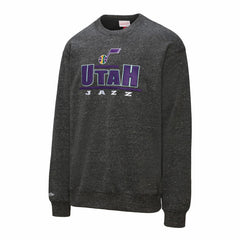 Utah Jazz Throw It Back Fleece Sweatshirt - Black | Mitchell & Ness cheap