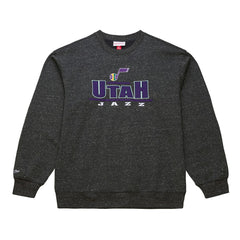 Utah Jazz Throw It Back Fleece Sweatshirt - Black | Mitchell & Ness cheap