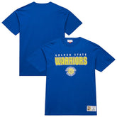 Golden State Warriors Hardwood Classics Throw It Back Premium T-Shirt sale - Royal | Mitchell & Ness online