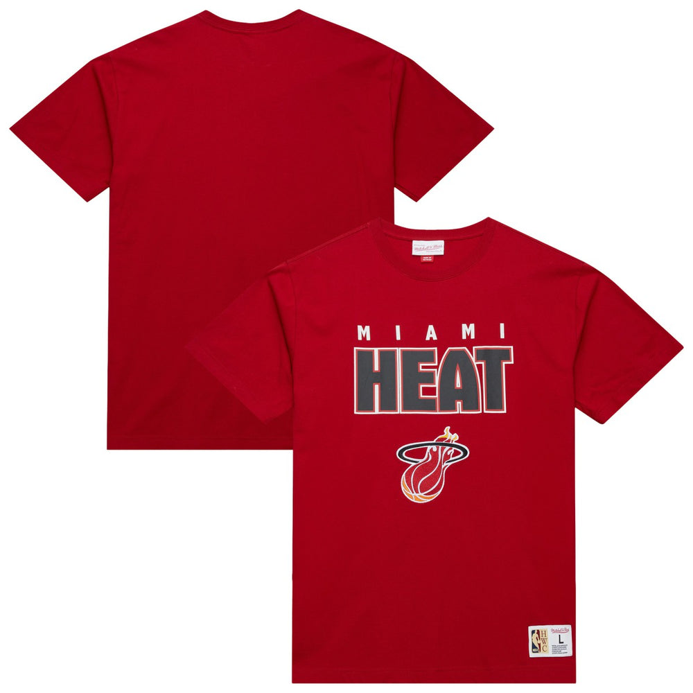 Miami Heat Hardwood Classics Throw It Back Premium T-Shirt - Red | Mitchell & Ness shop